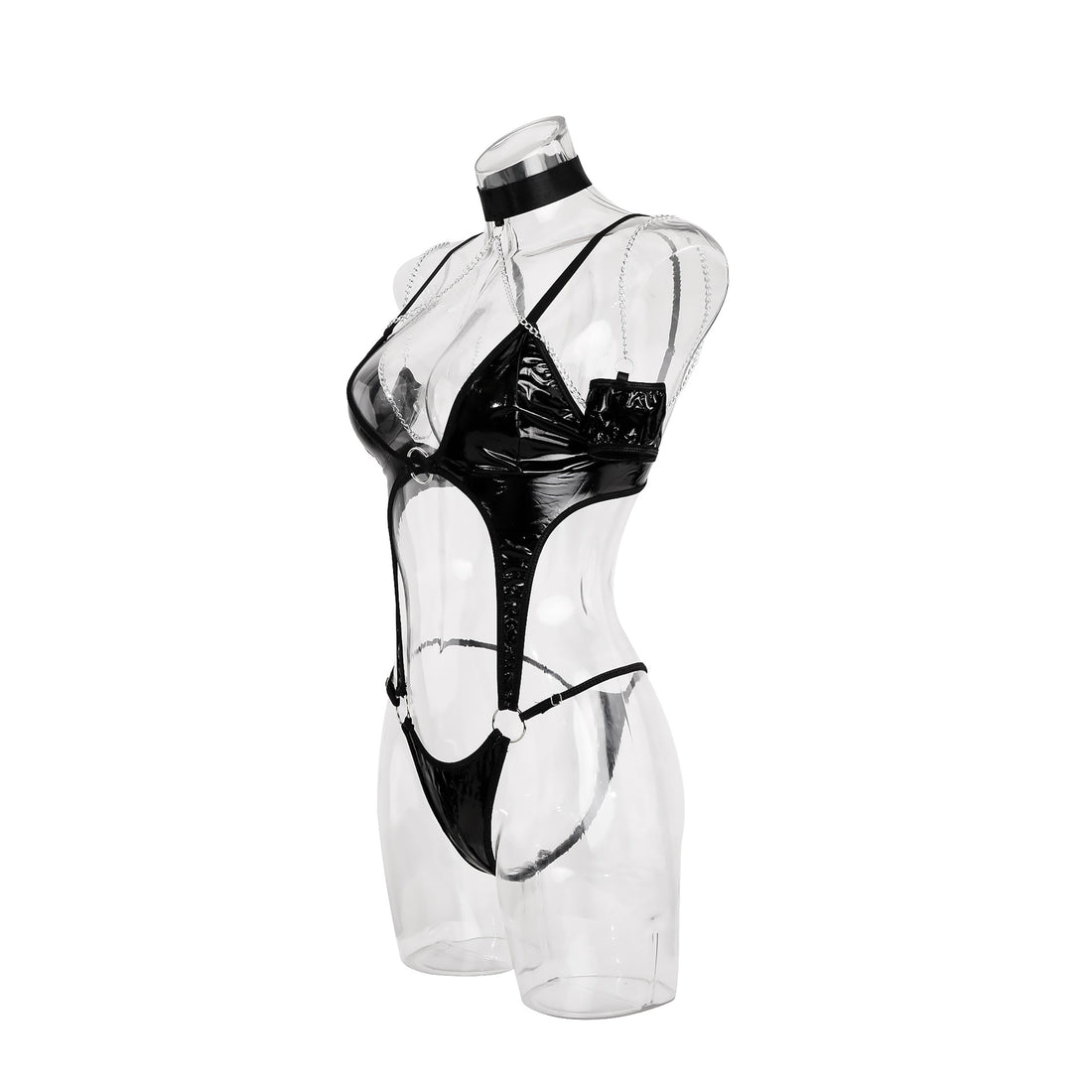"Lucinda" Patent Leather Bondage Bodysuit